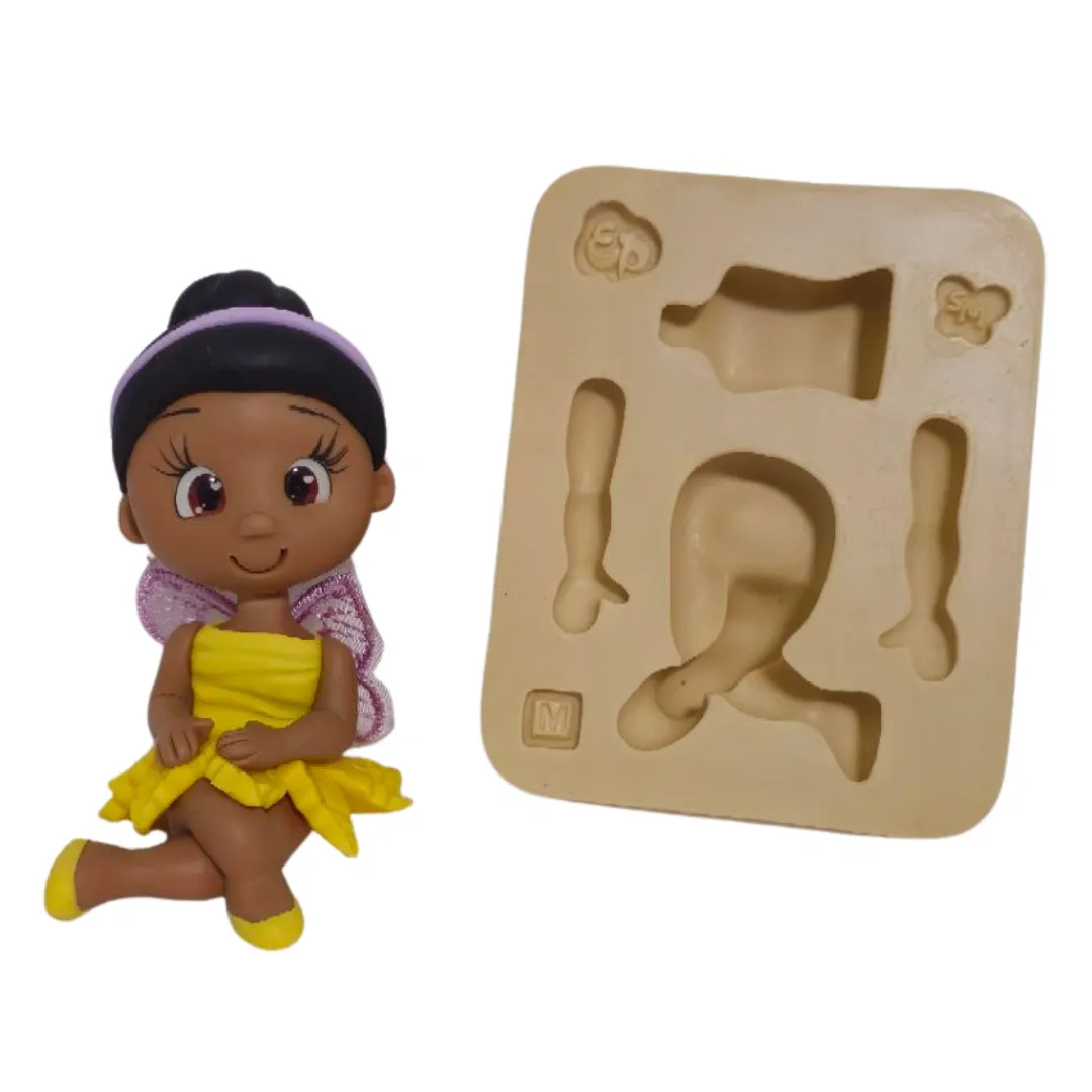 Molde de Silicone  Boneca Sentada Paixão Charmosa M - Cód 2181