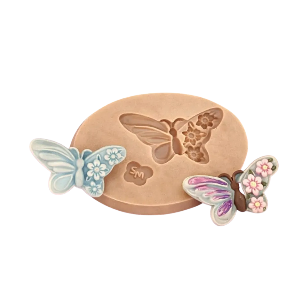 Molde de Silicone Borboleta Encanto Floral  - Cód 2296