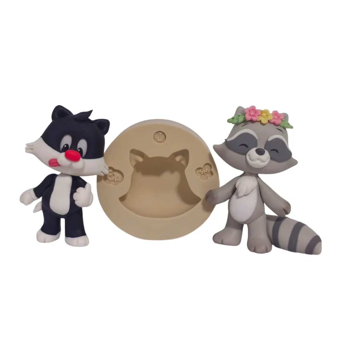 Molde de Silicone Cabeça de Bichinhos Paixão M - Cód 2197