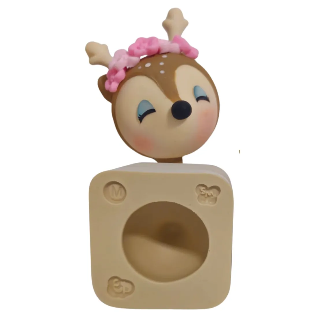 Molde de Silicone Cabecinha de Cervo Paixão M - Cód 2205