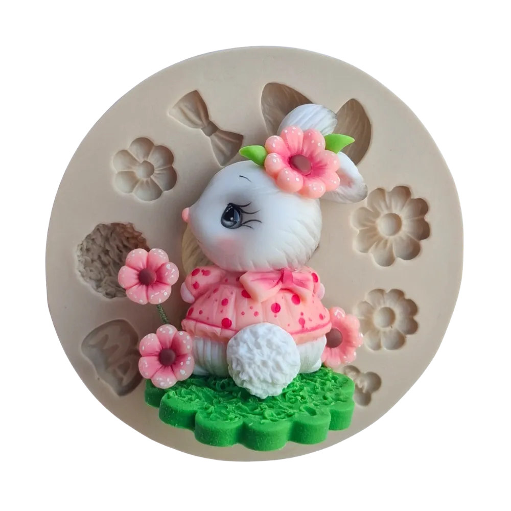 Molde de Silicone Coelhinha Flora Cut - Cód 2227