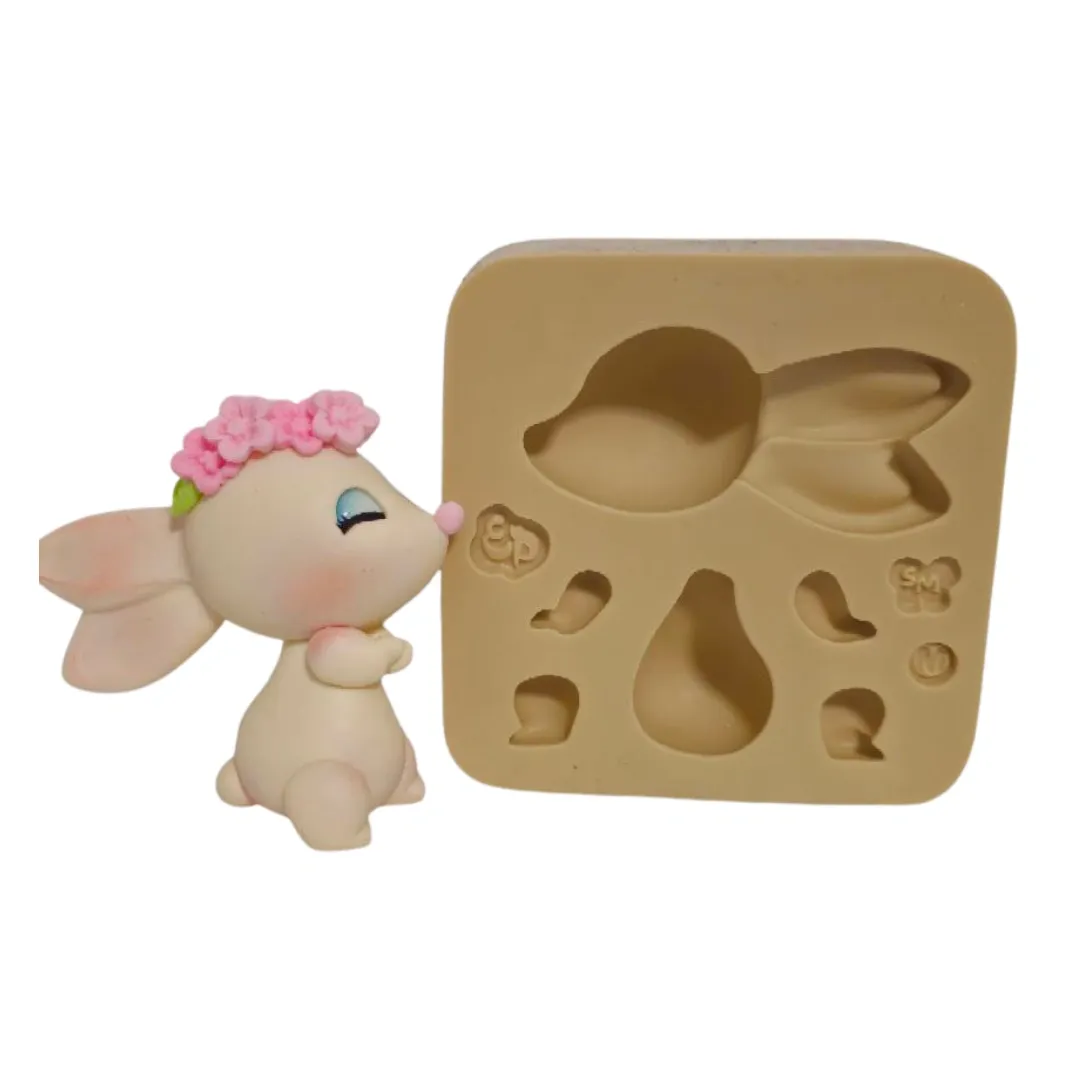 Molde de Silicone Coelhinho Paixão Sonhador M - Cód 2165