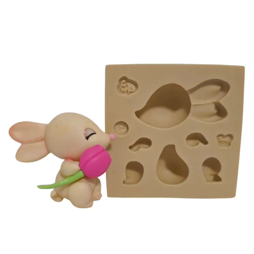 Molde de Silicone Coelhinho Paixão Sonhador P - Cód 2164