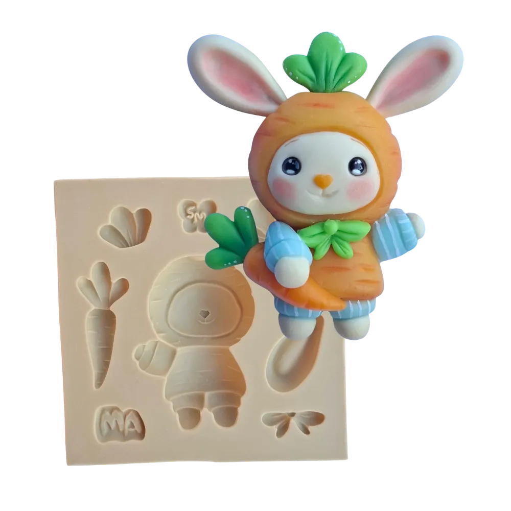 Molde de Silicone Coelho Cenourito Cut - Cód 2233
