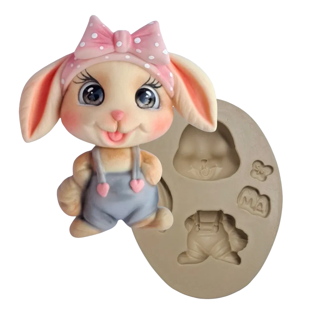 Molde de Silicone Coelho Fazendeiro Cut - Cód 2230
