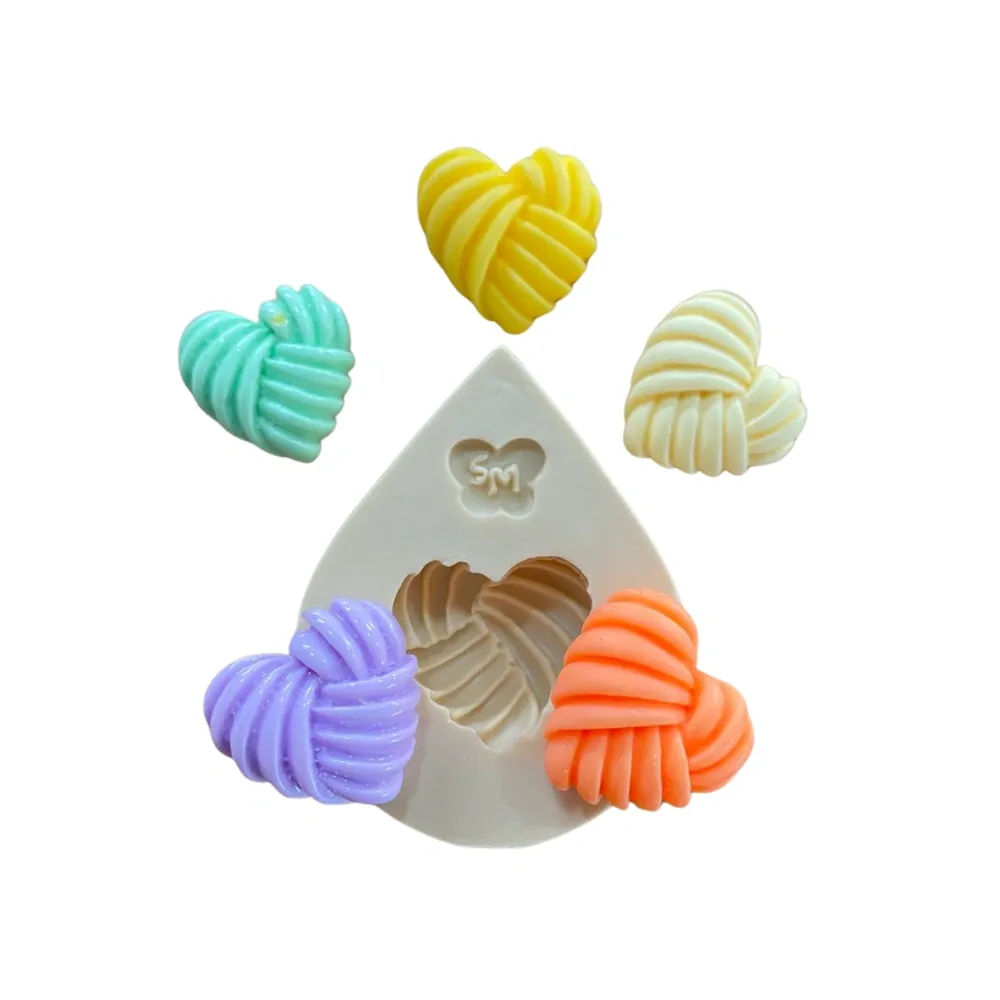 Molde de Silicone Coração Novelo de Lã - Cód 2218