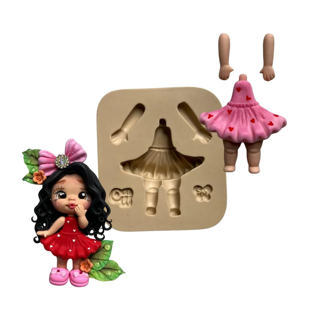 Molde de Silicone Corpinho Mini Encantos Babadinho - Cód 2114
