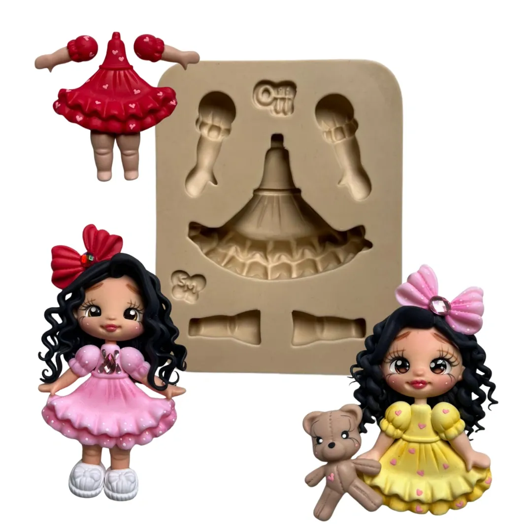 Molde de Silicone Corpinho Mini Encantos Babadinho Duplo - Cód 2115