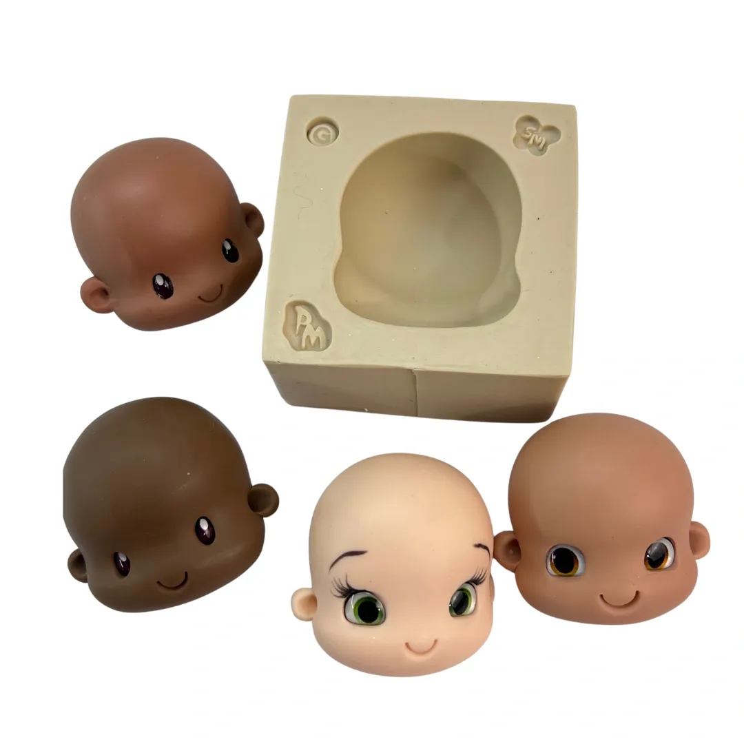 Molde de Silicone Fábrica de Bonecos - Cabecinha G Cód 2049