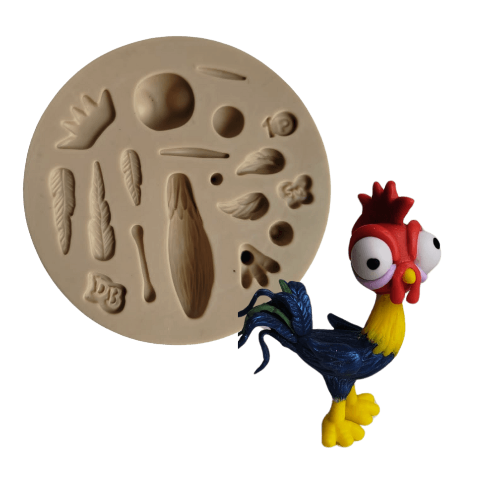 Molde de Silicone Galo da Ilha em Pé P1 - Cód 1682