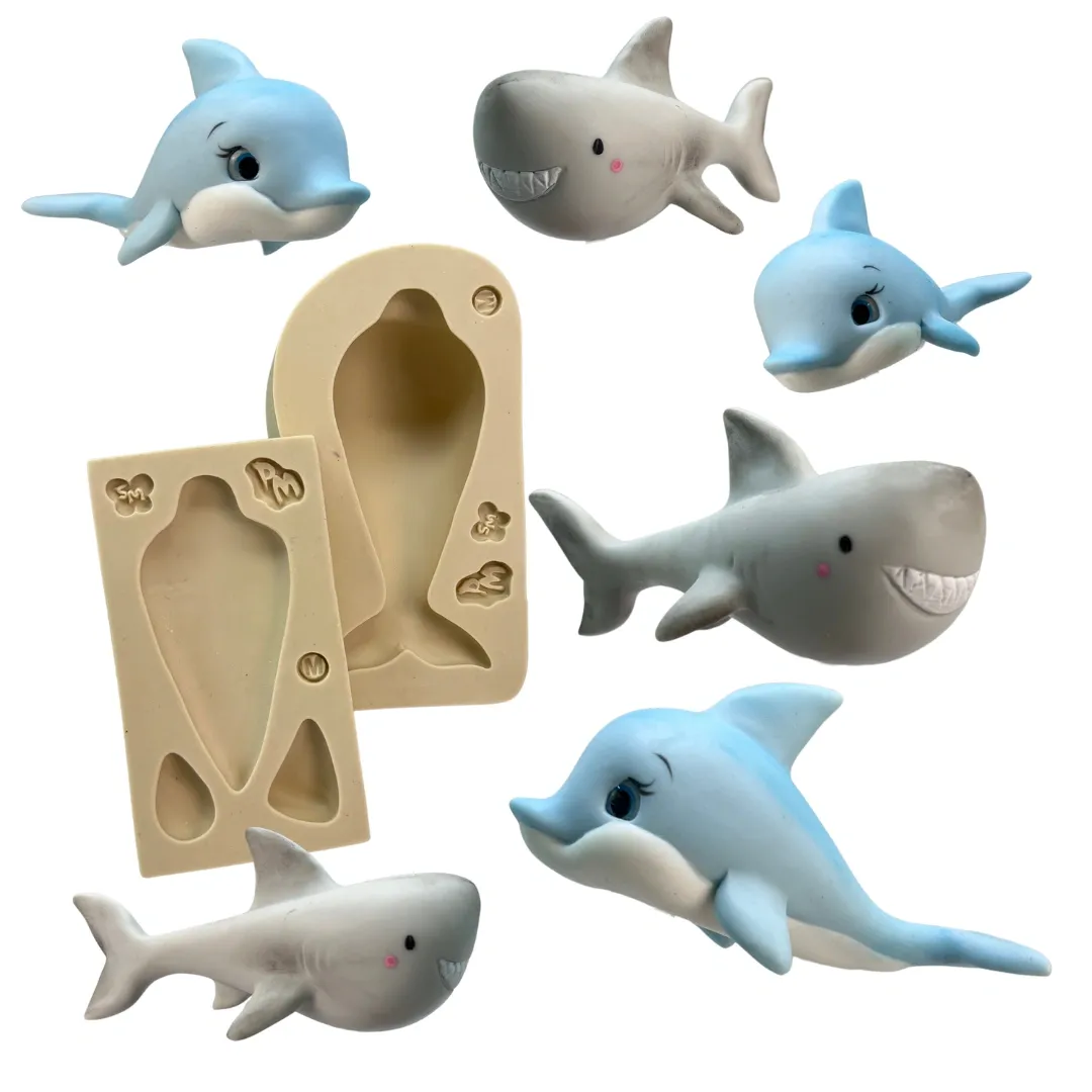 Molde de Silicone Golfinho / Tubarão M - Cód 2071