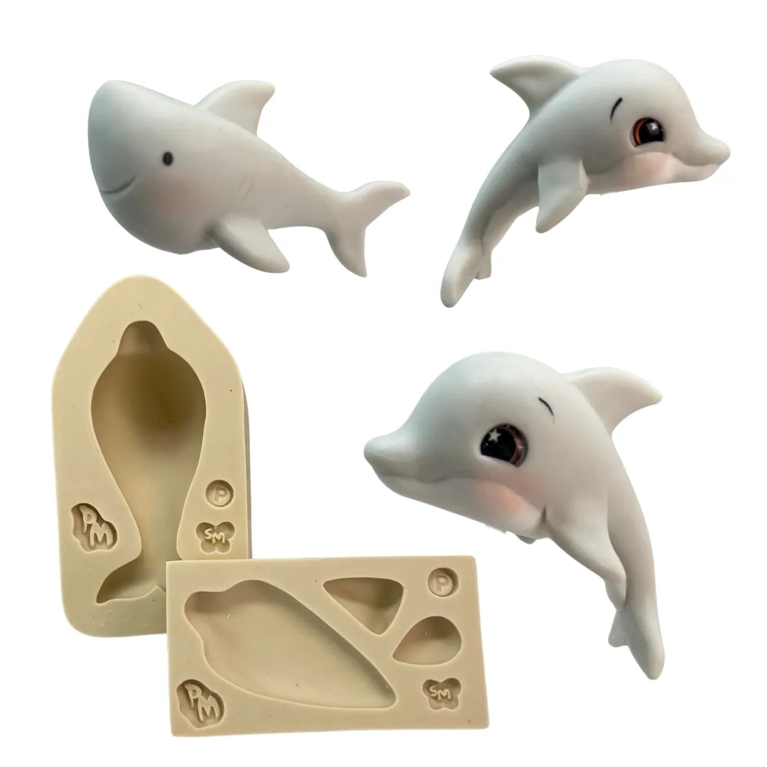 Molde de Silicone Golfinho / Tubarão P - Cód 2070