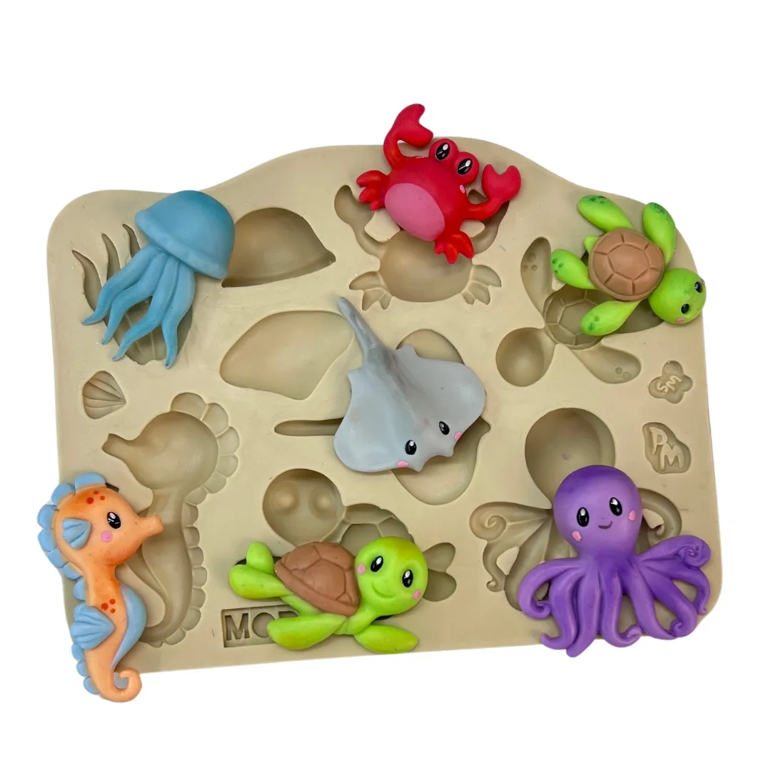 Molde de Silicone Kit Fundo do Mar Modelo 3 - cód 2053