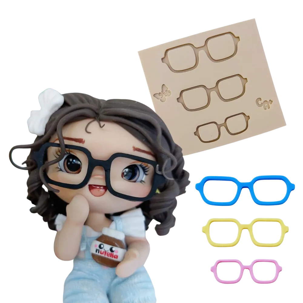 Molde de Silicone Kit Óculos Quadrado - cód 2324