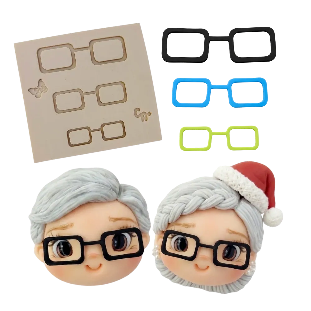 Molde de Silicone Kit Óculos Retangular - cód 2325