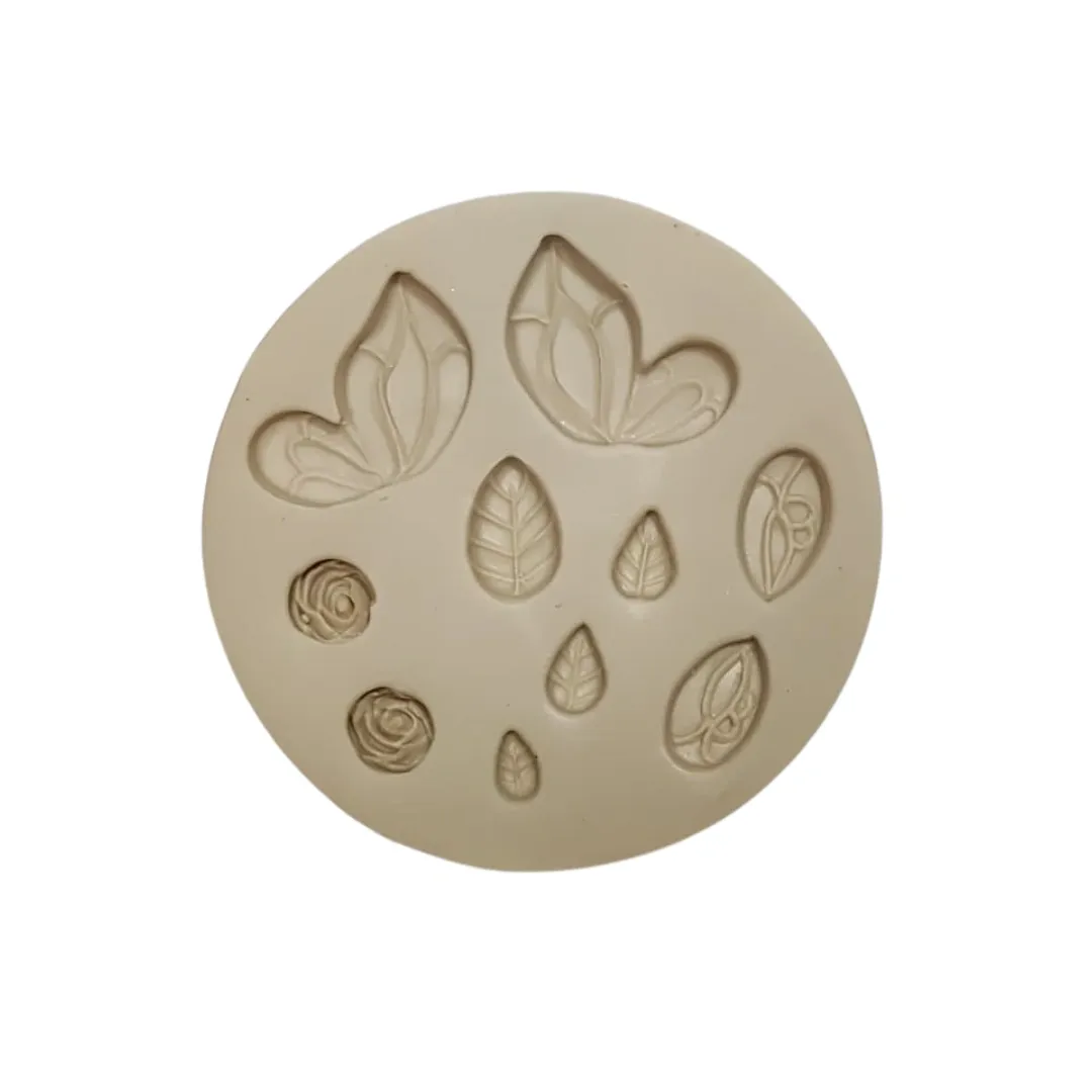 Molde de Silicone Mag Asinhas Florais - cód 2022