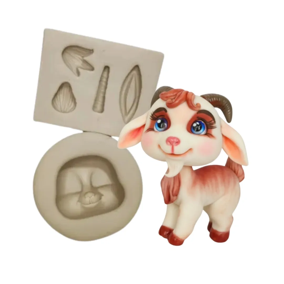 Molde de Silicone Mag Cabeça Cabrinha / Bodinho - cód 1919