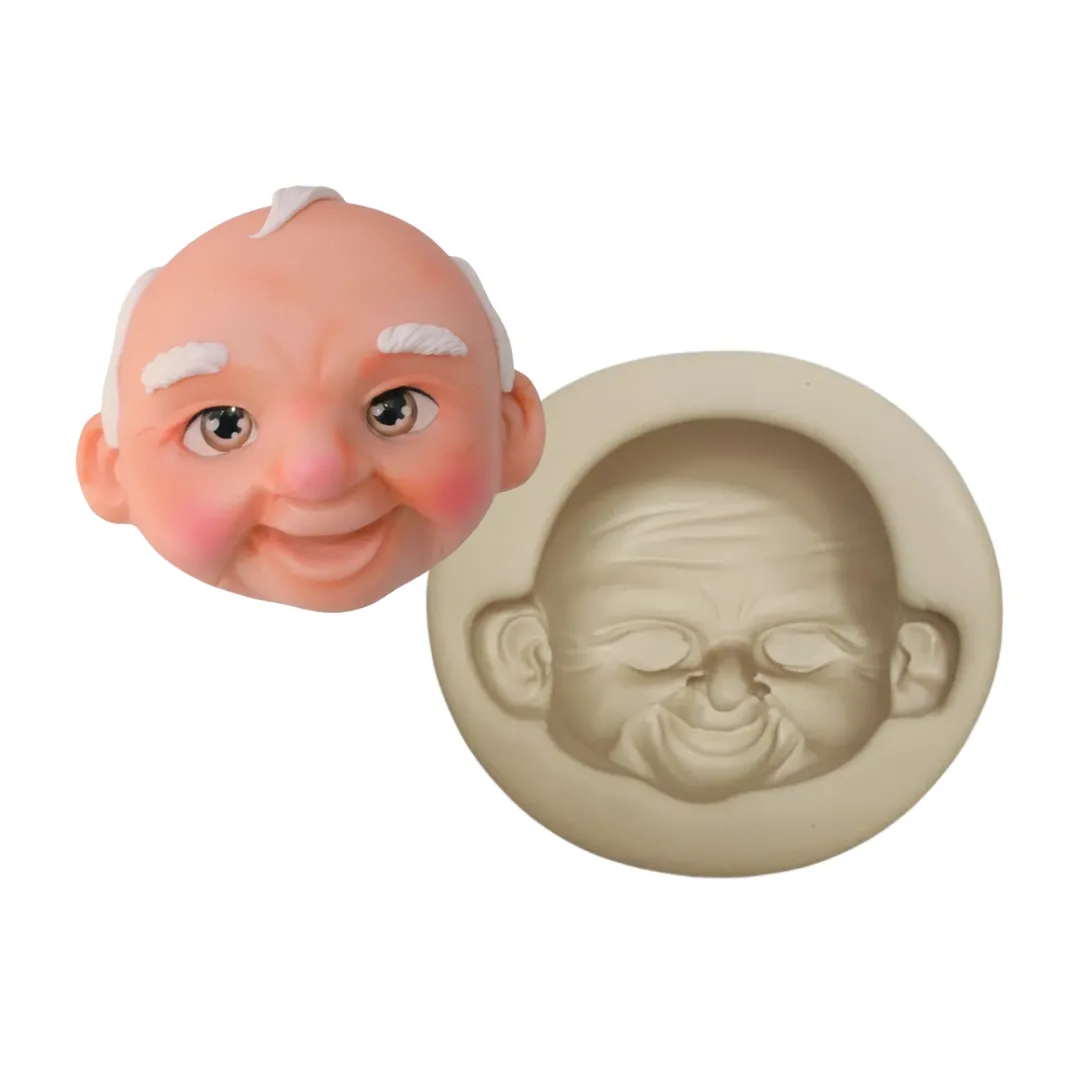 Molde de Silicone Mag Cabeça Vovô/ vovó - cód 1812