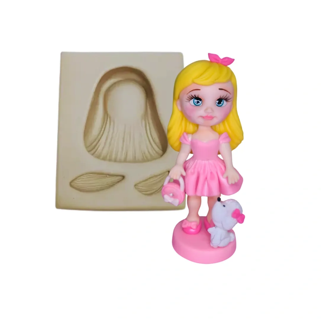 Molde de Silicone Mag Cabelinho de Boneca - cód 1864