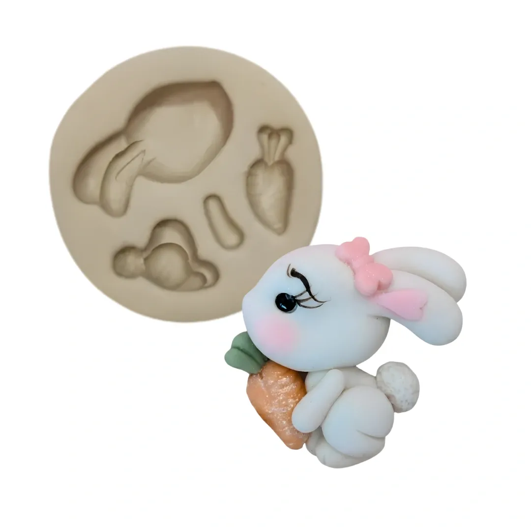 Molde de Silicone Mag Coelho Fofinho - Cód 1980