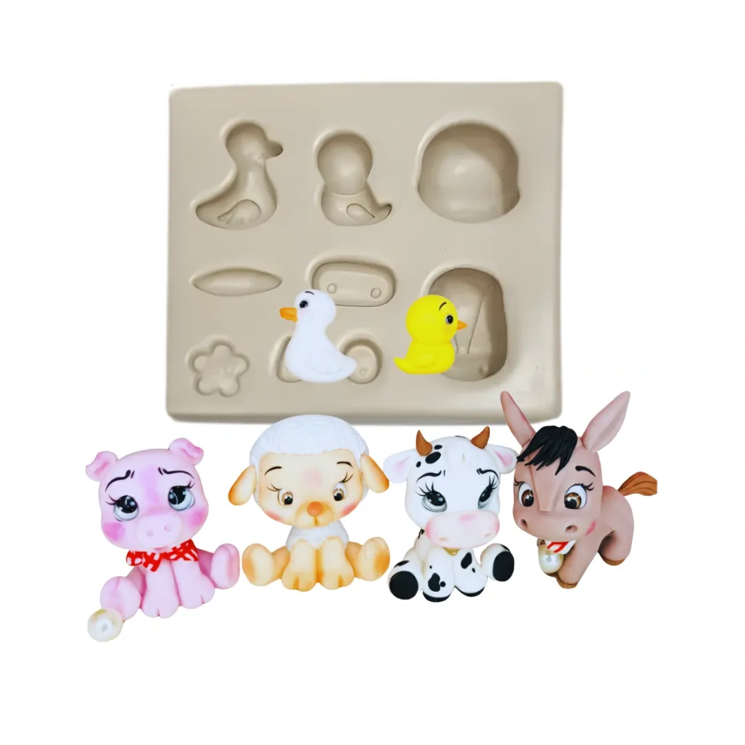 Molde de Silicone Mag Mini Fazendinha - cód 1922