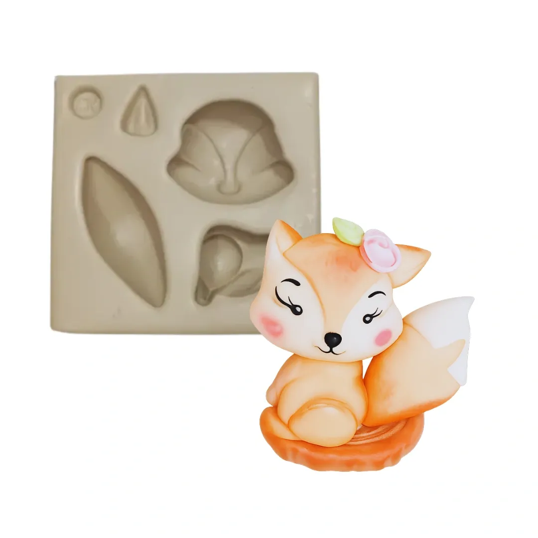 Molde de Silicone Mag Rapozinha Bosque Aplique - cód 1999