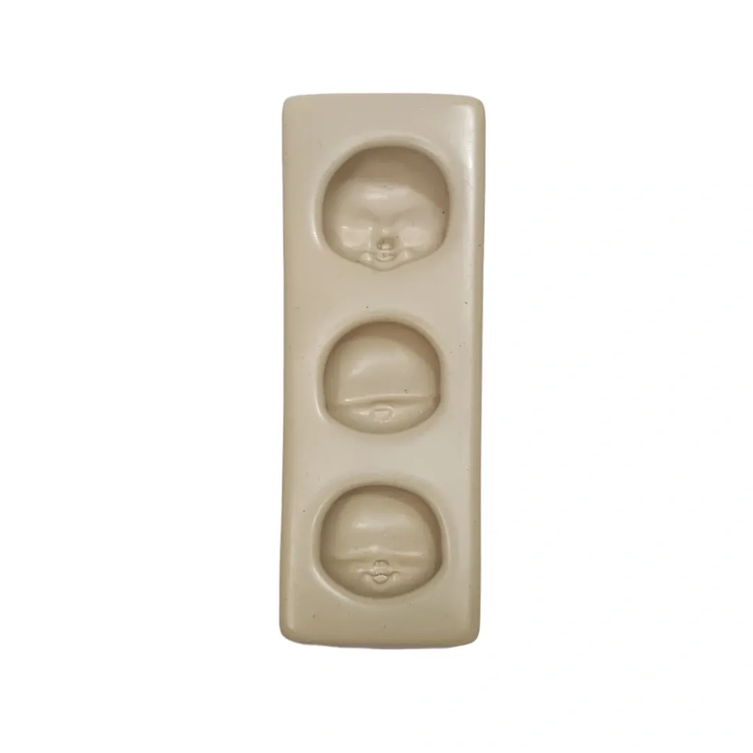 Molde de Silicone Mag Trio Cabecinhas apliques - cód 1985