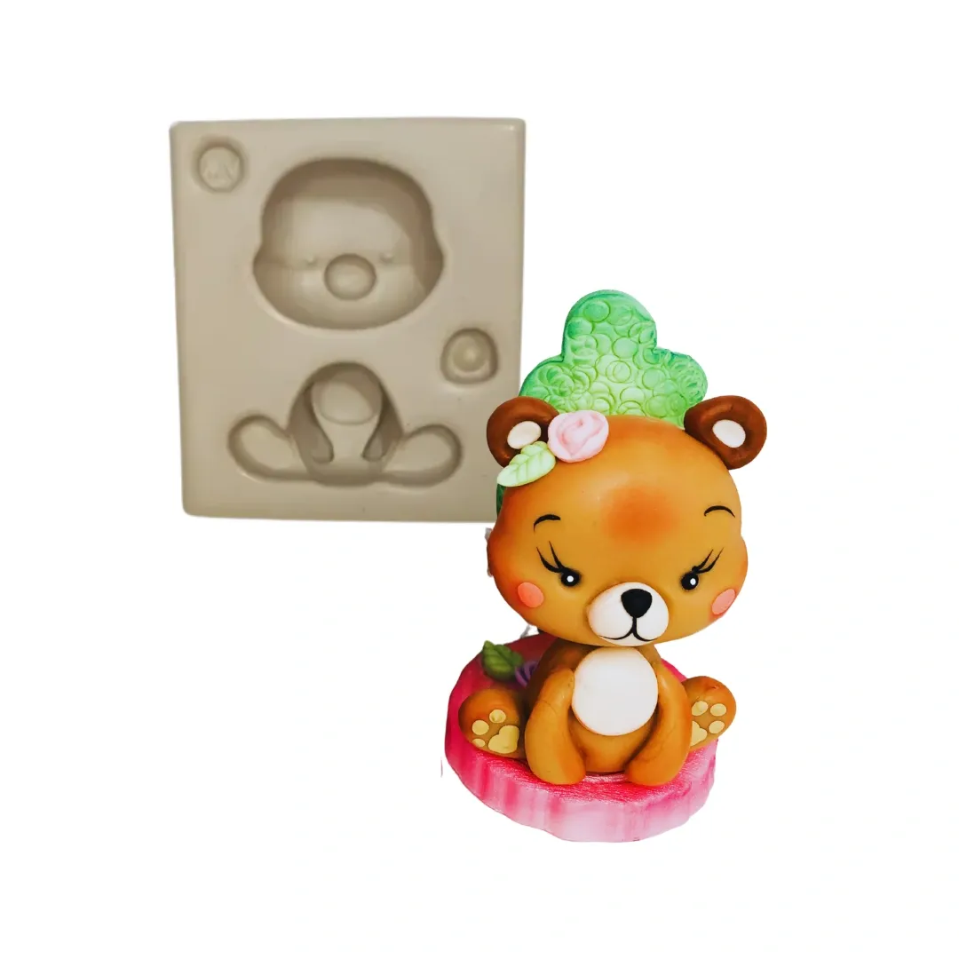 Molde de Silicone Mag Ursinho Bosque Aplique - cód 1994