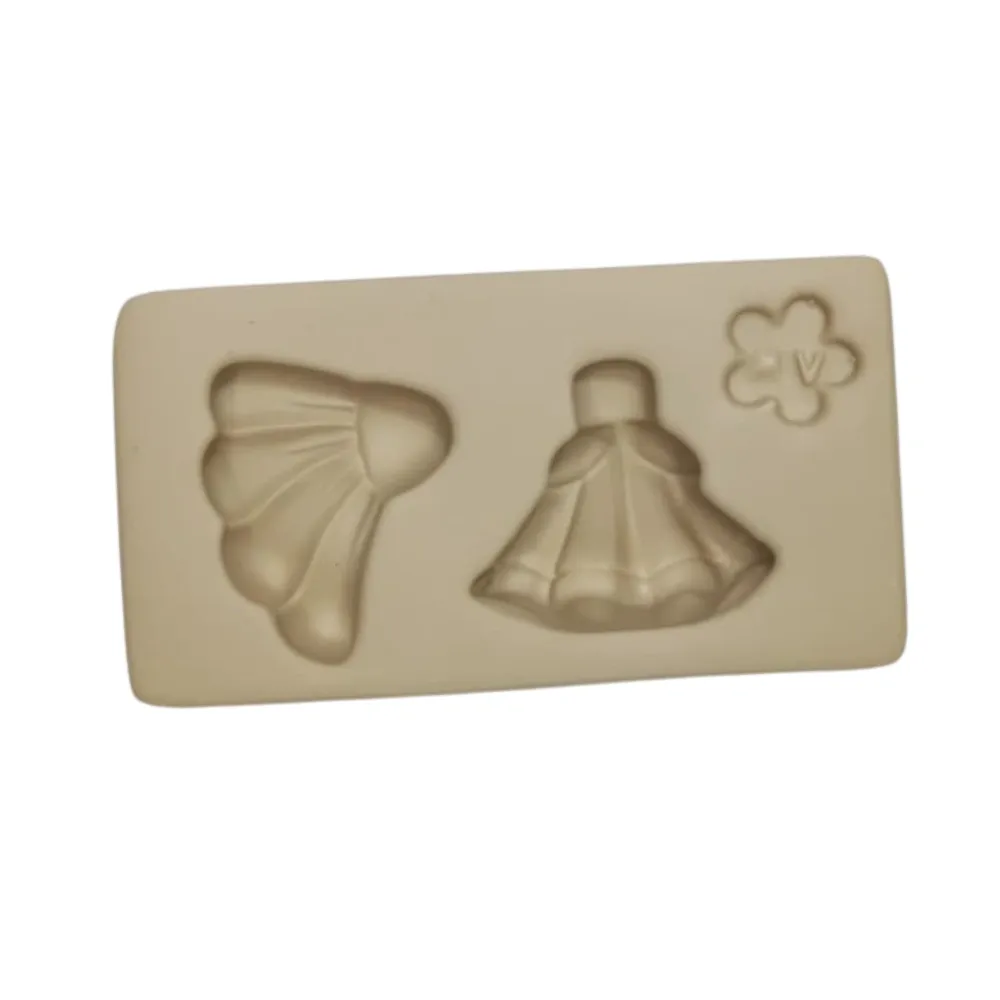 Molde de Silicone Mag Vestido Princesa Aplique 2 - cód 2031