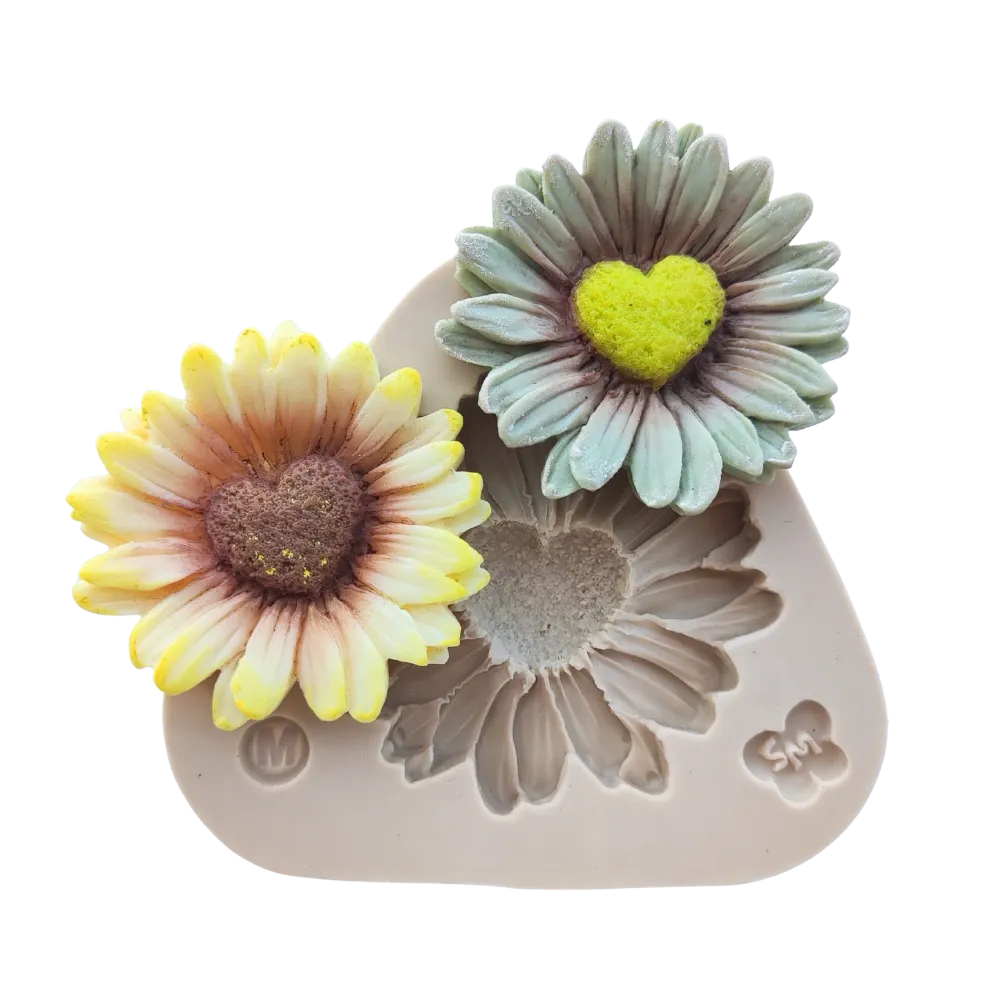 Molde de Silicone Margarida Coração M - Cód 2307