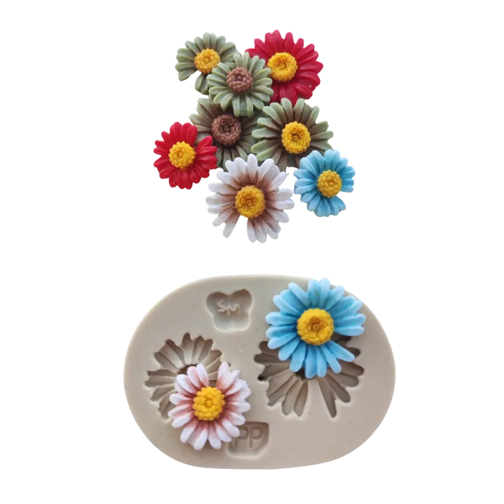 Molde de Silicone Margaridas PP - Cód 2305