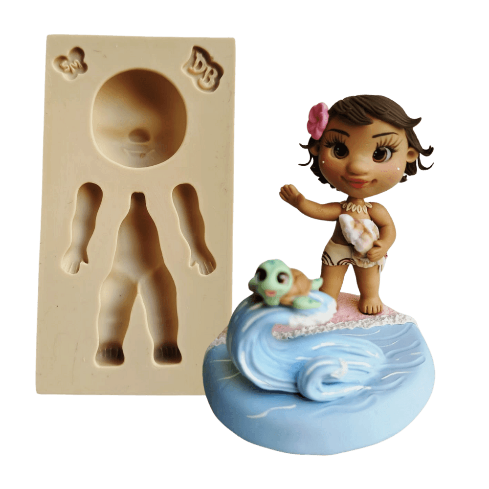 Molde de Silicone Menina da Ilha Baby - Cód 1703