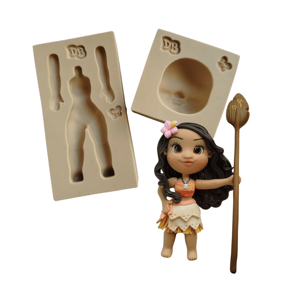 Molde de Silicone Menina da Ilha - Cód 1704