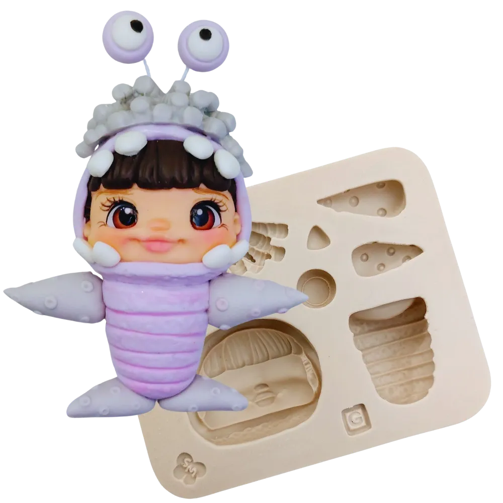 Molde de Silicone Menina Monstro G - cód 1767