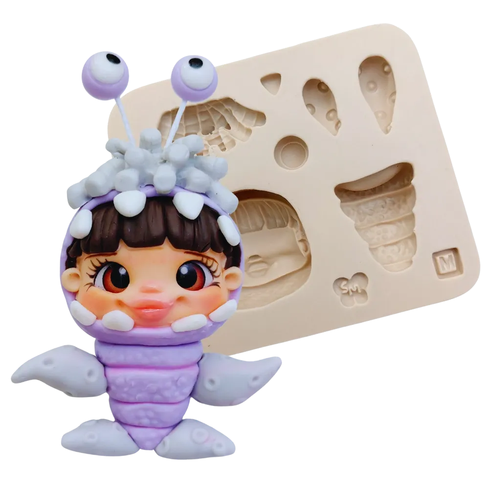 Molde de Silicone Menina Monstro M - cód 1766