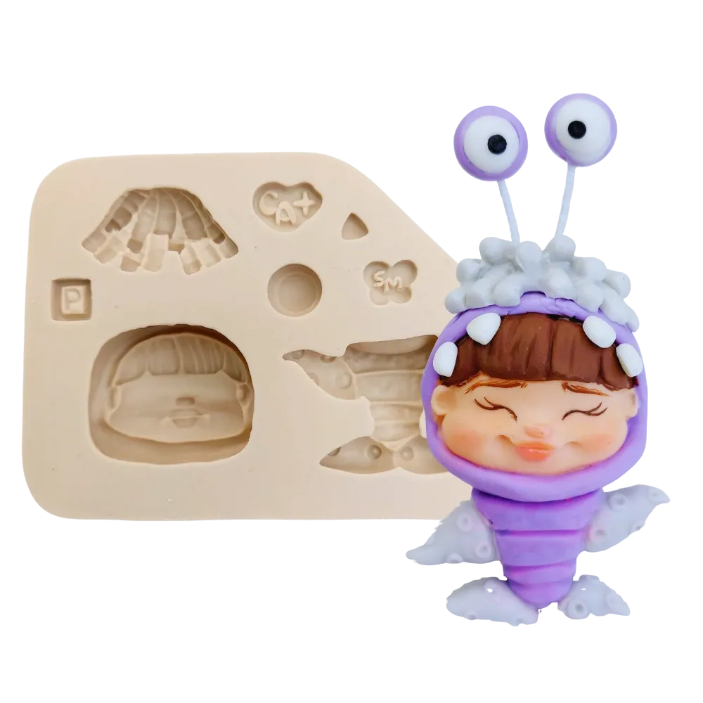 Molde de Silicone Menina Monstro P - cód 1765