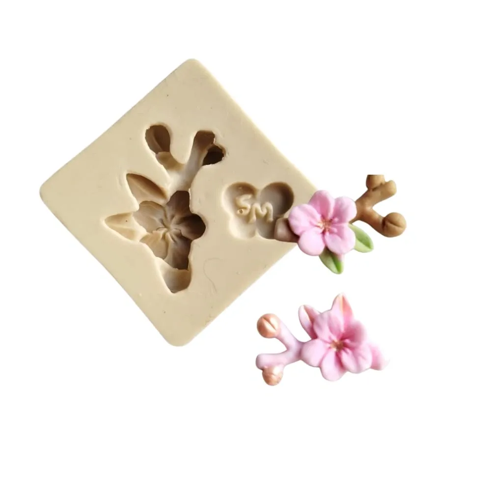 Molde de Silicone Mini Galho Floral - Cód 1475