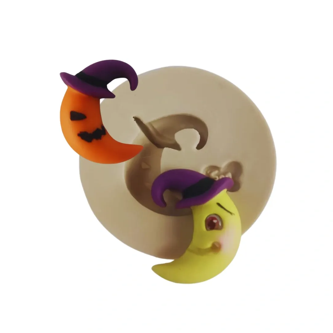 Molde de Silicone para Biscuit Mini Lua Halloween  - Cód 004