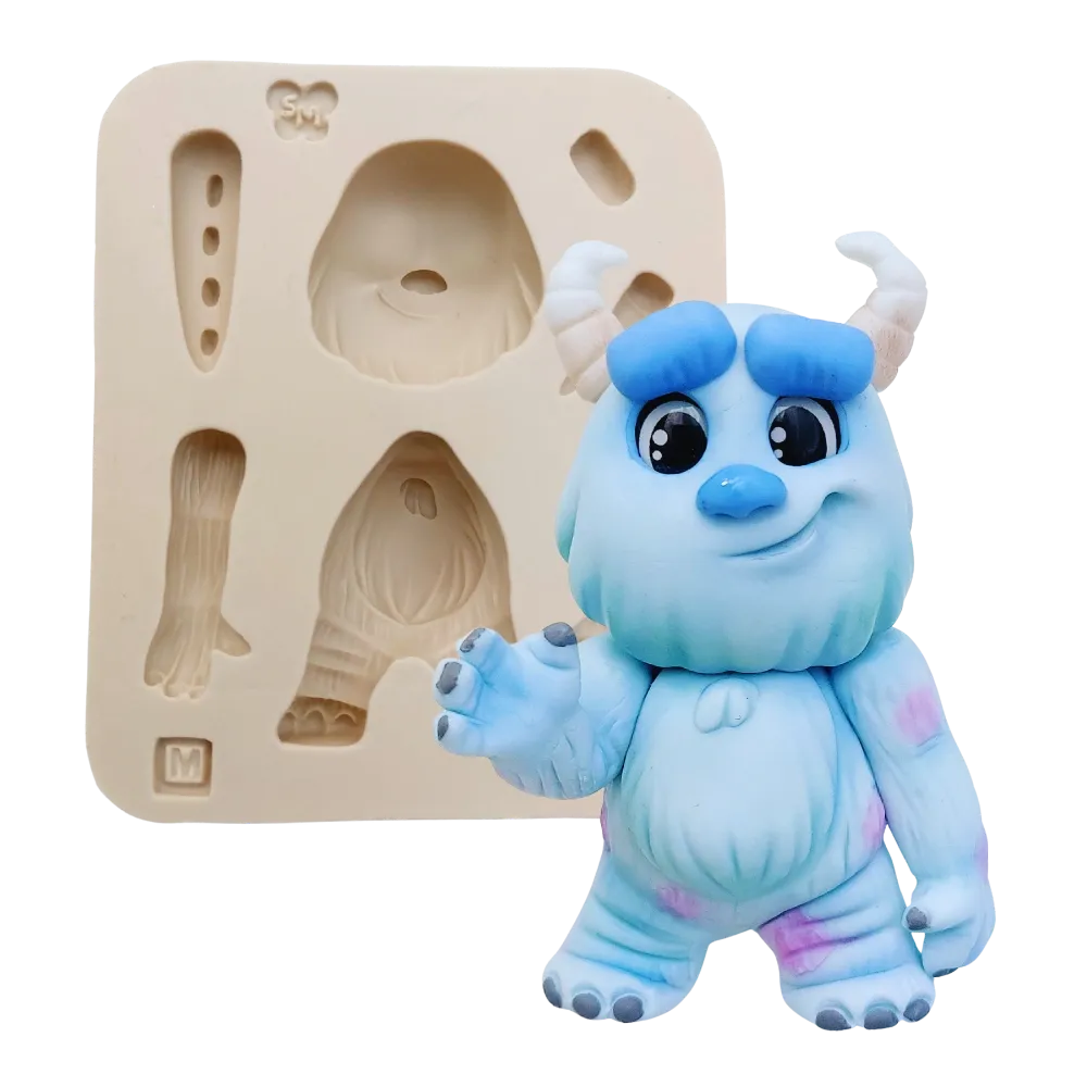 Molde de Silicone Monstro Azul M - cód 1763