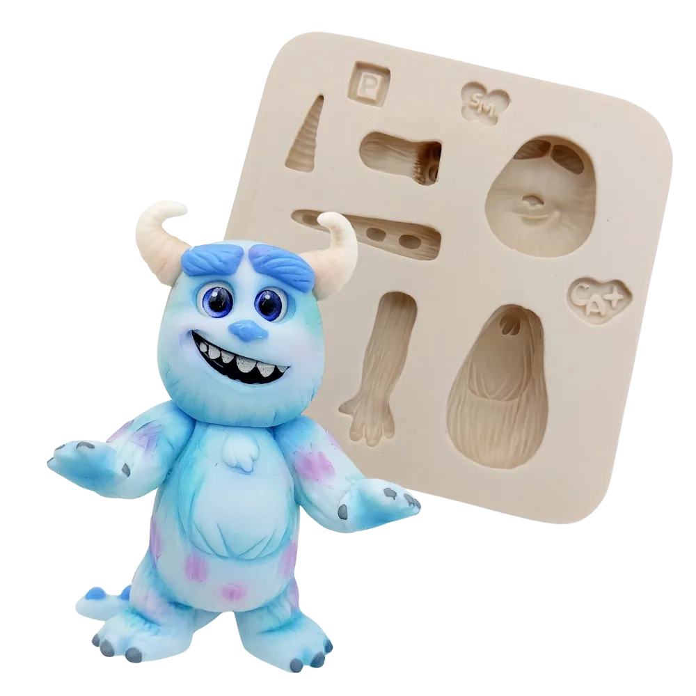 Molde de Silicone Monstro Azul P - cód 1762