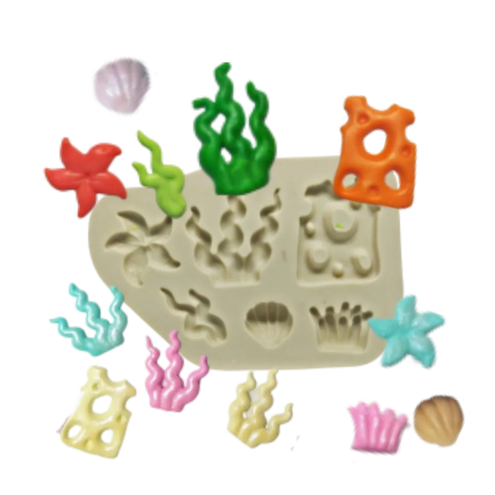 Molde de Silicone Mundo Marinho 2 - Musgos - Cód 414