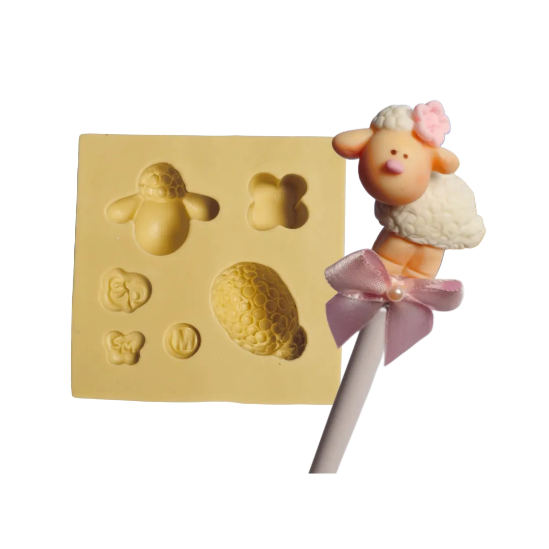 Molde de Silicone Ovelhinha Paixão M - Cód 2246