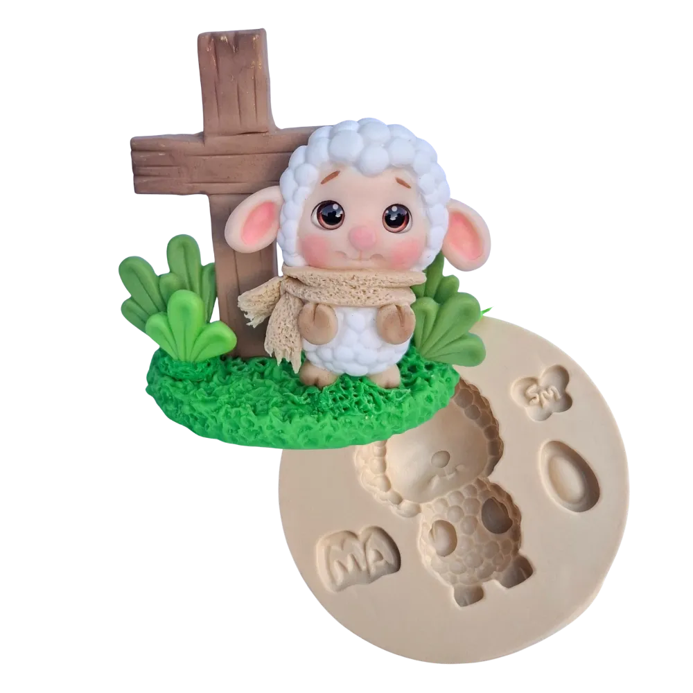 Molde de Silicone Ovelhinha Pompom Cut - Cód 2234