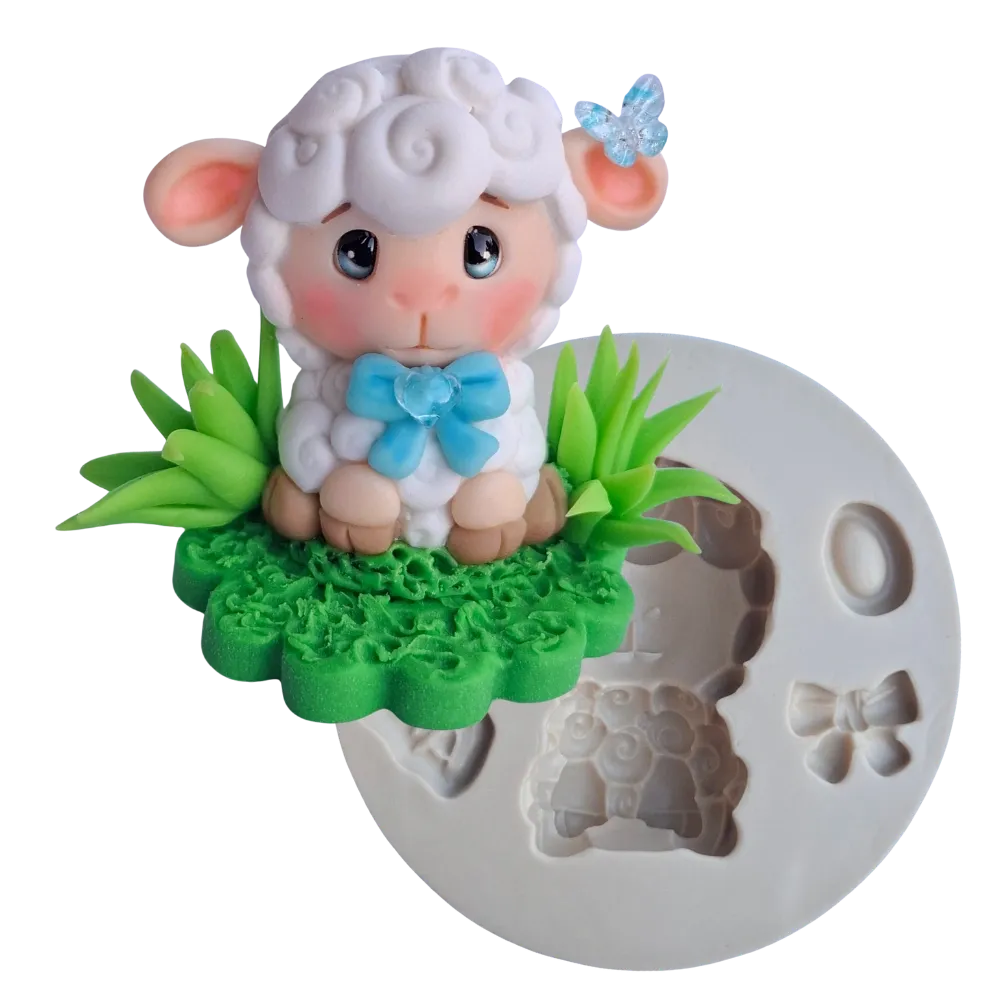 Molde de Silicone Ovelhinha Rococó Cut - Cód 2235