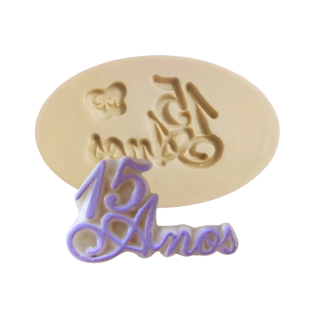 Molde de Silicone Placa 15 anos - Cód 002