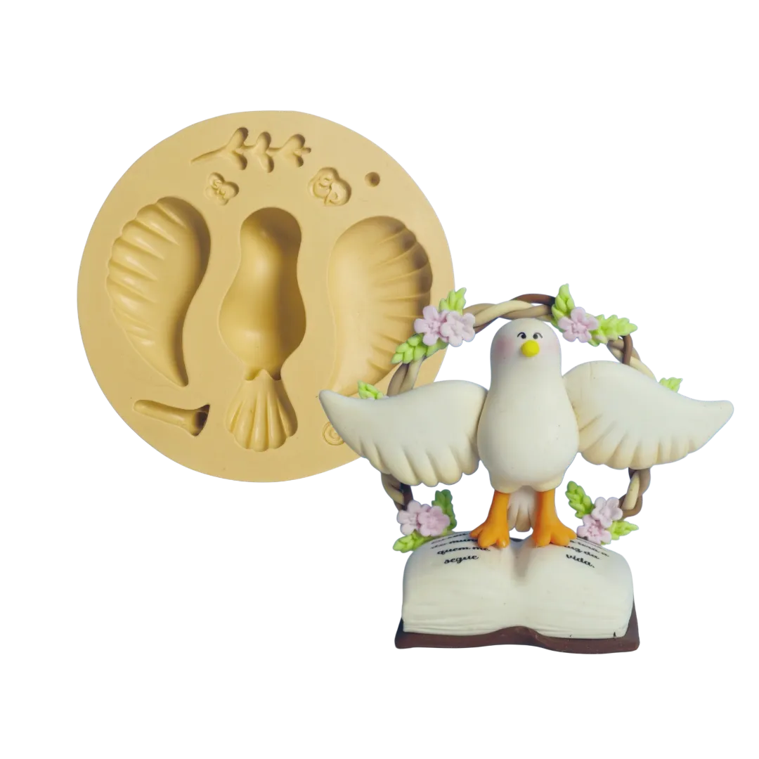 Molde de Silicone Pombinha Paixão G - Cód 2255