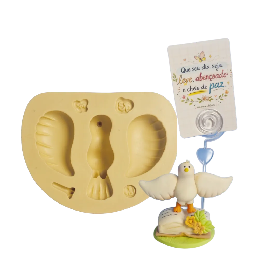 Molde de Silicone Pombinha Paixão M - Cód 2254