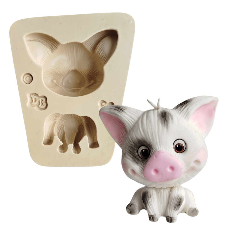 Molde de Silicone Porquinho da ilha G - Cód 1687
