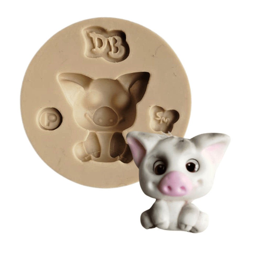 Molde de Silicone Porquinho da ilha P - Cód 1685