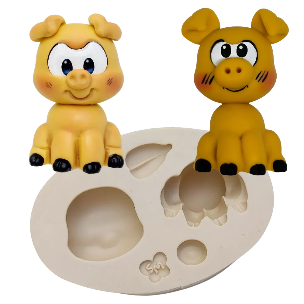 Molde de Silicone Porquinho da Turminha - cód 2276